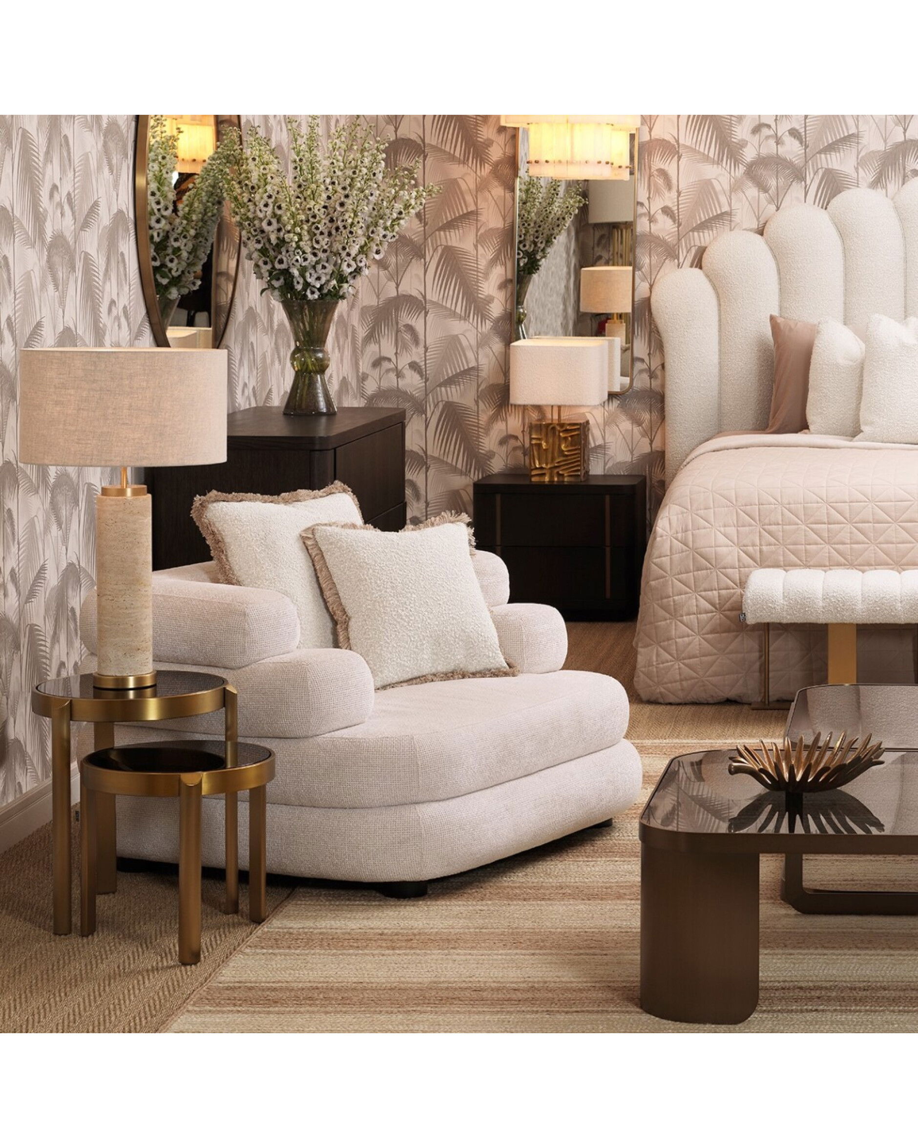 Lxry Table Lamp Travertine OUTLET