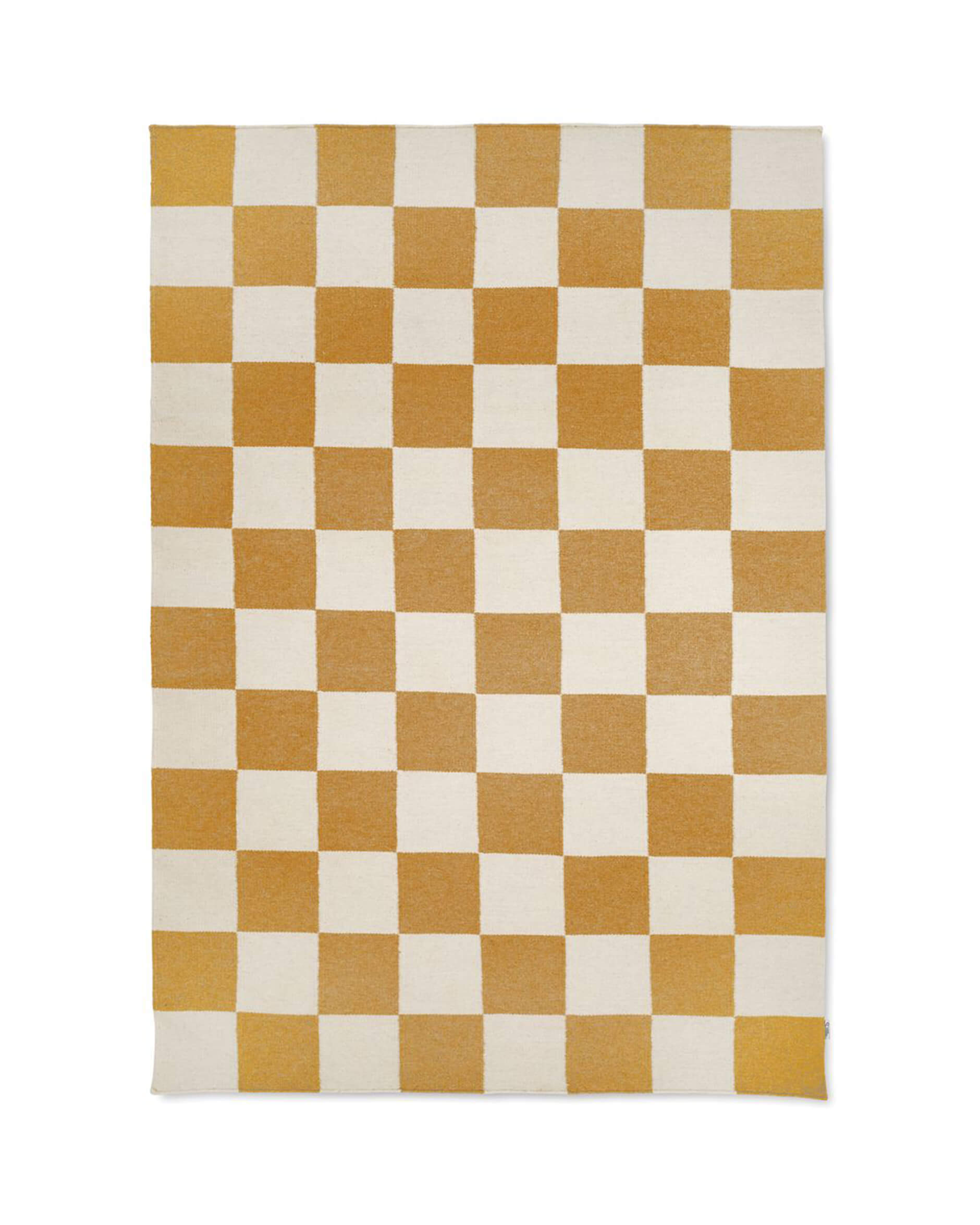 Square teppich weiß/gelb