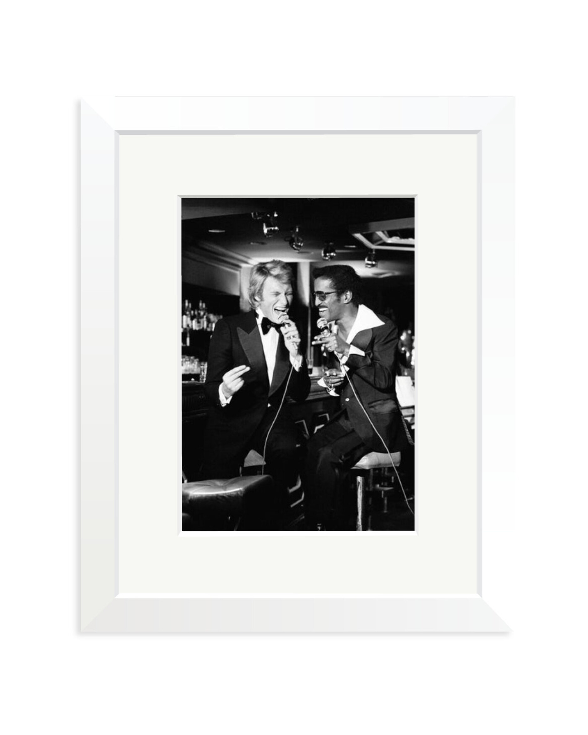 Johnny Hallyday and Sammy Davis Jr. White / Small