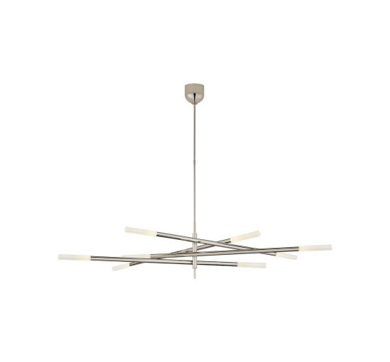 null - Rousseau Grande Eight Light Articulating Chandelier Polished Nickel
