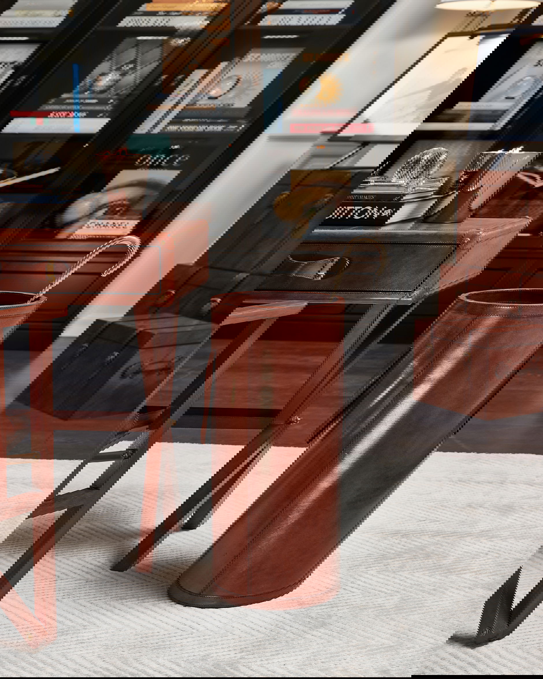 Kensington paraplyställ läder