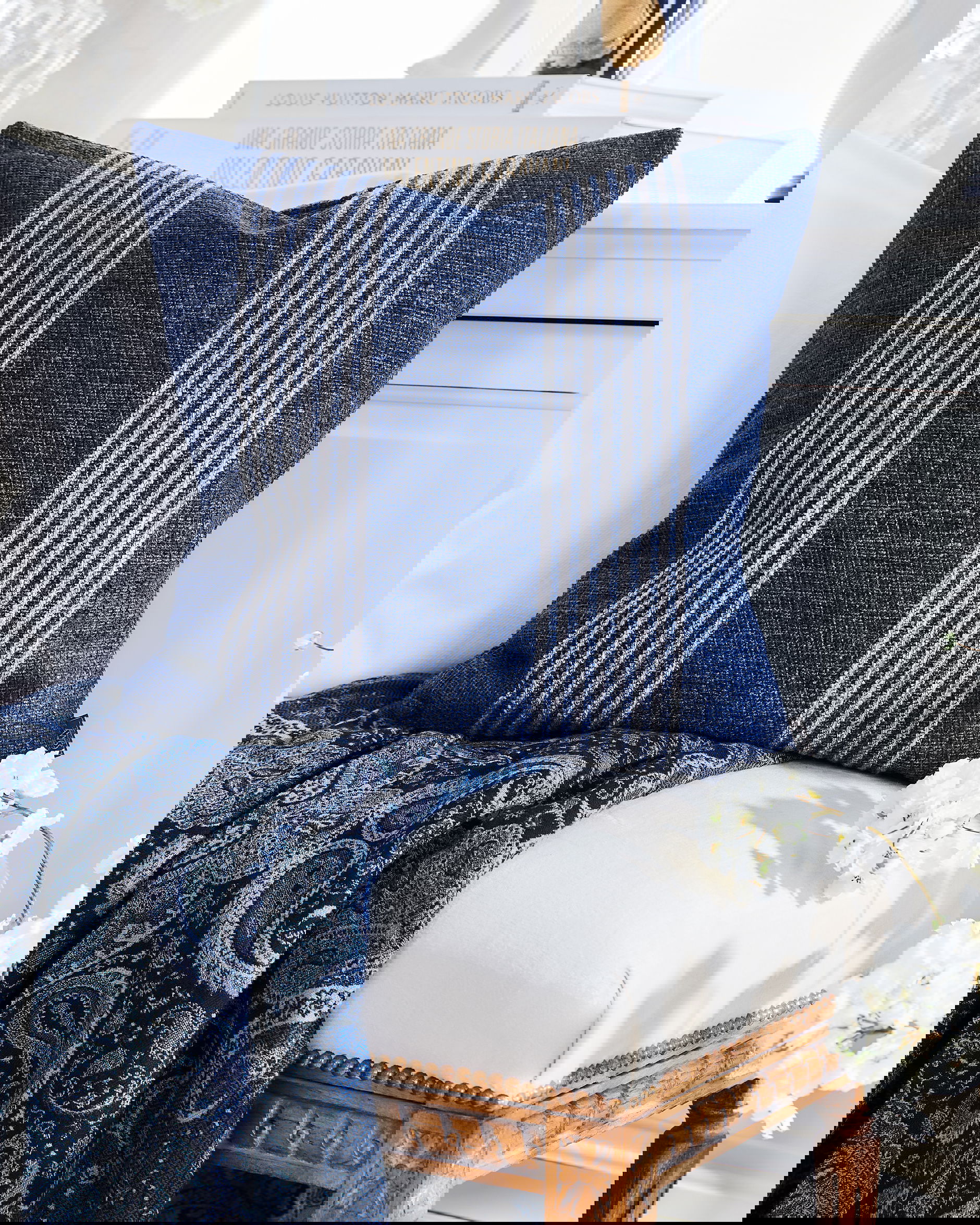 Waldron Stripe -tyynynpäällinen, sininen OUTLET