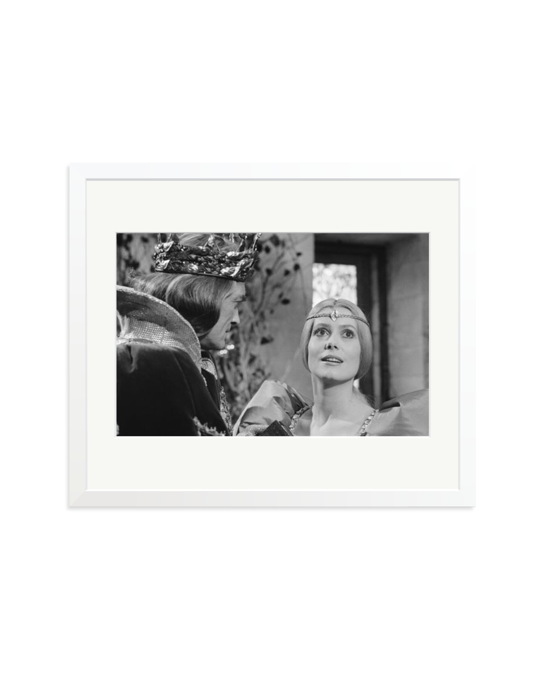 Marais and Deneuve on Set of Peau d'Ane White / Large