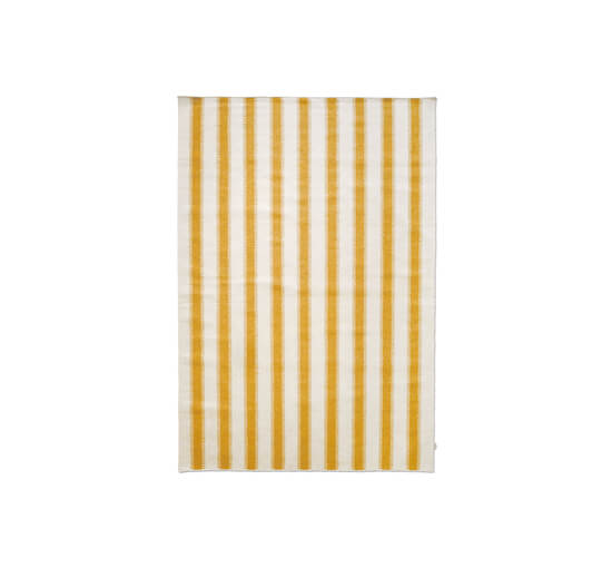 Stripes tæppe off white/gul