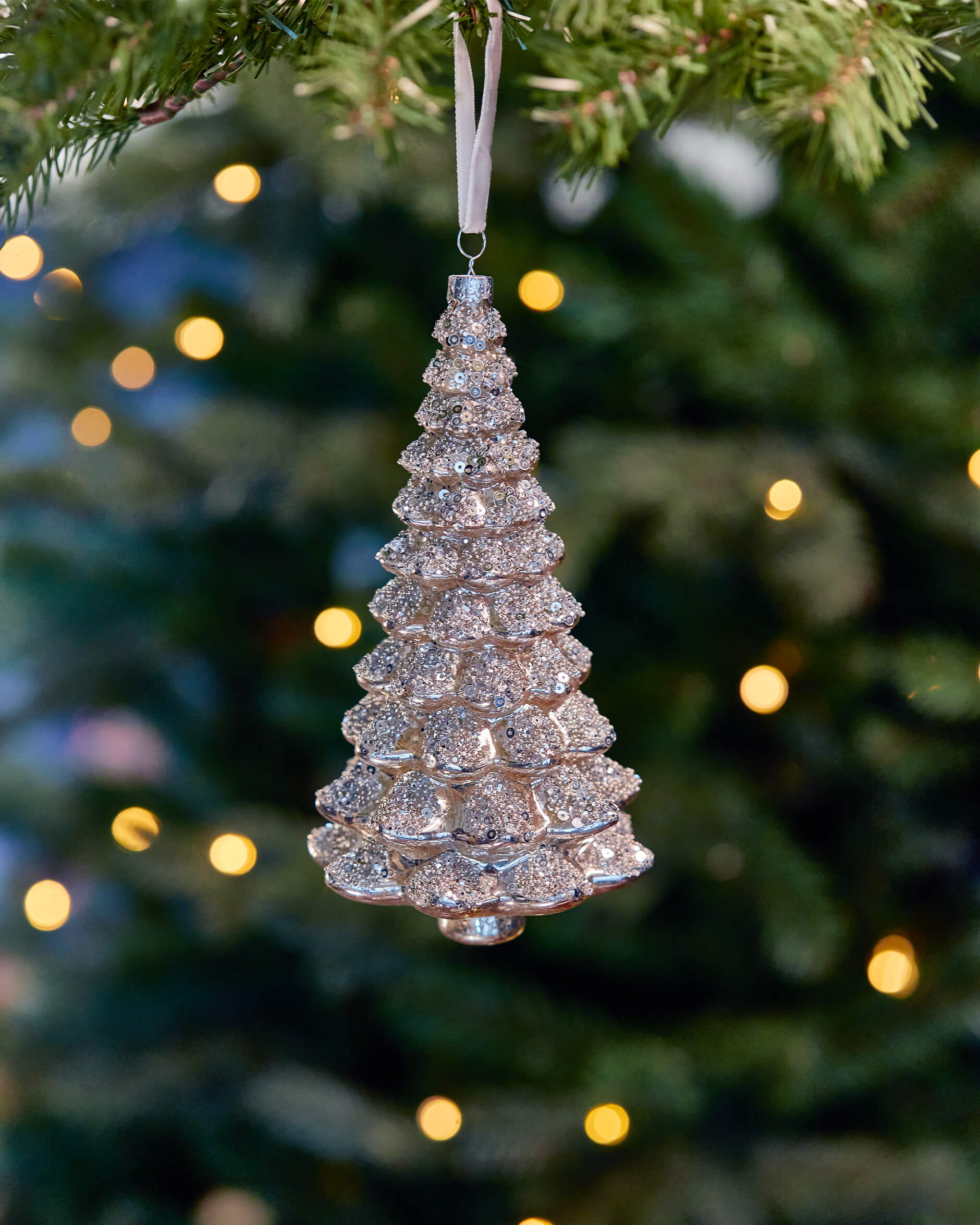 Gran julgransdekoration silver