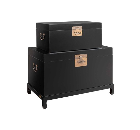 Macao Storage Box Black 2-pcs
