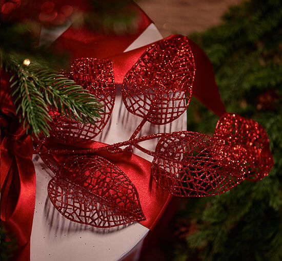 Red - Dorothy Branch Christmas Decoration Red 10-pack