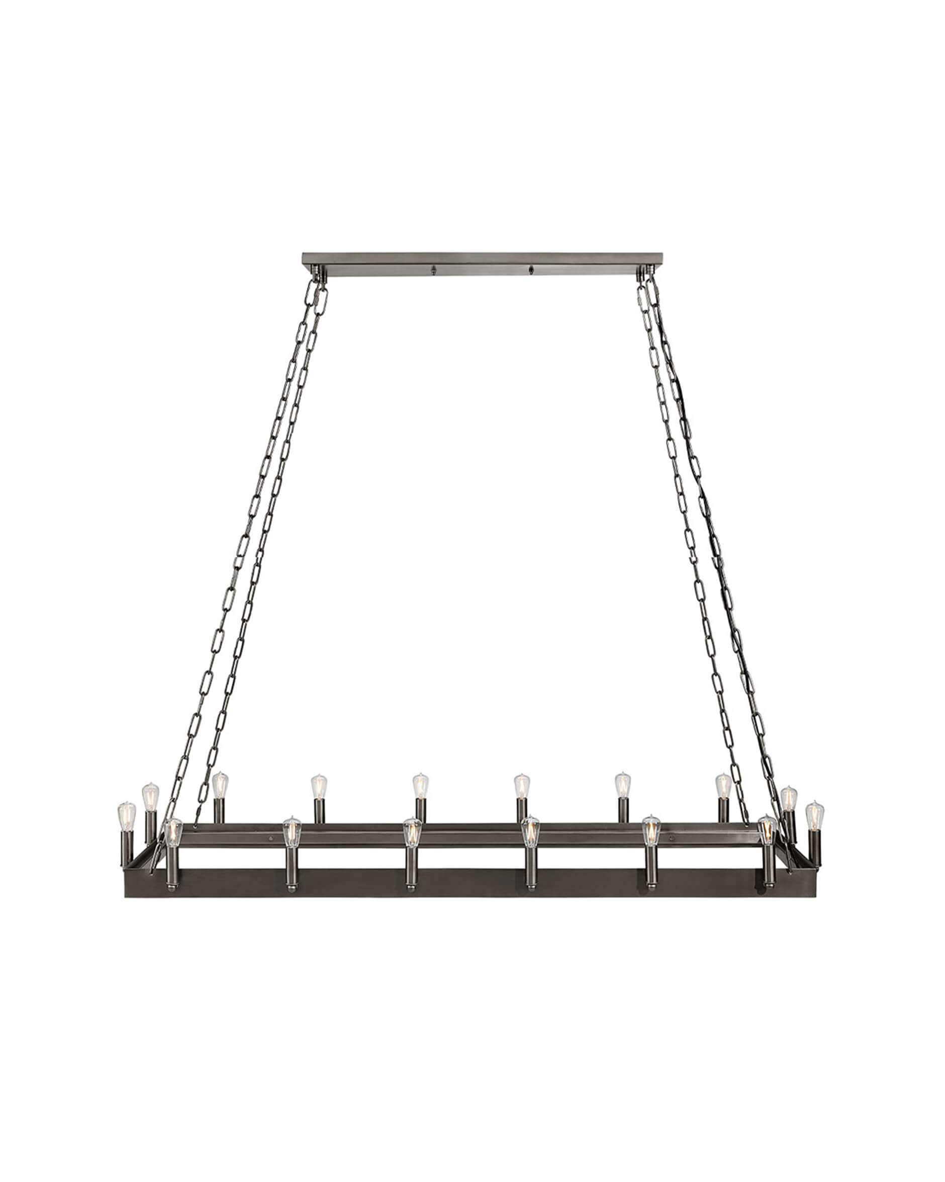 Crown Rectangular taklampa antik järn