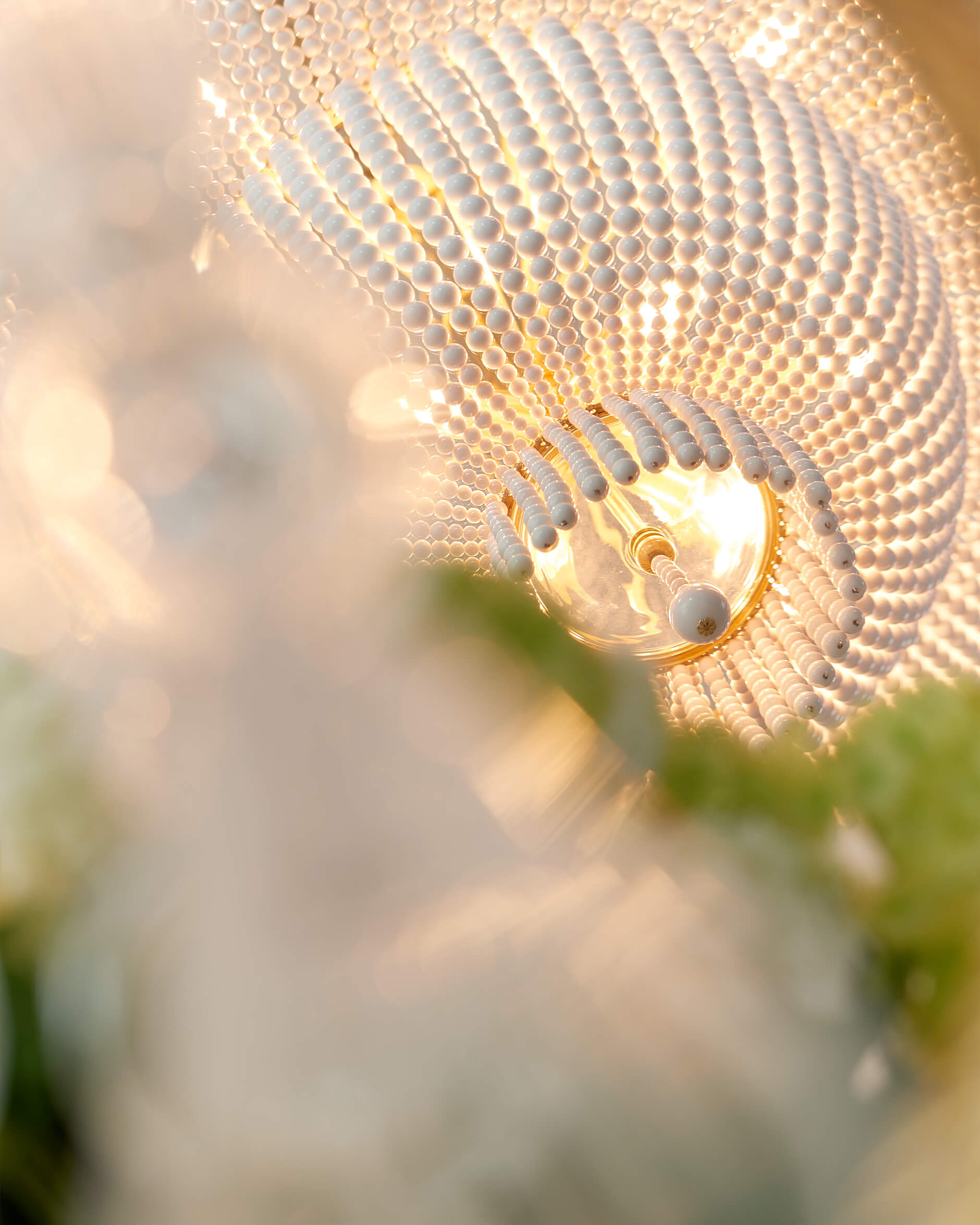 Jacqueline kristallkrona dubbel antik mässing/vit