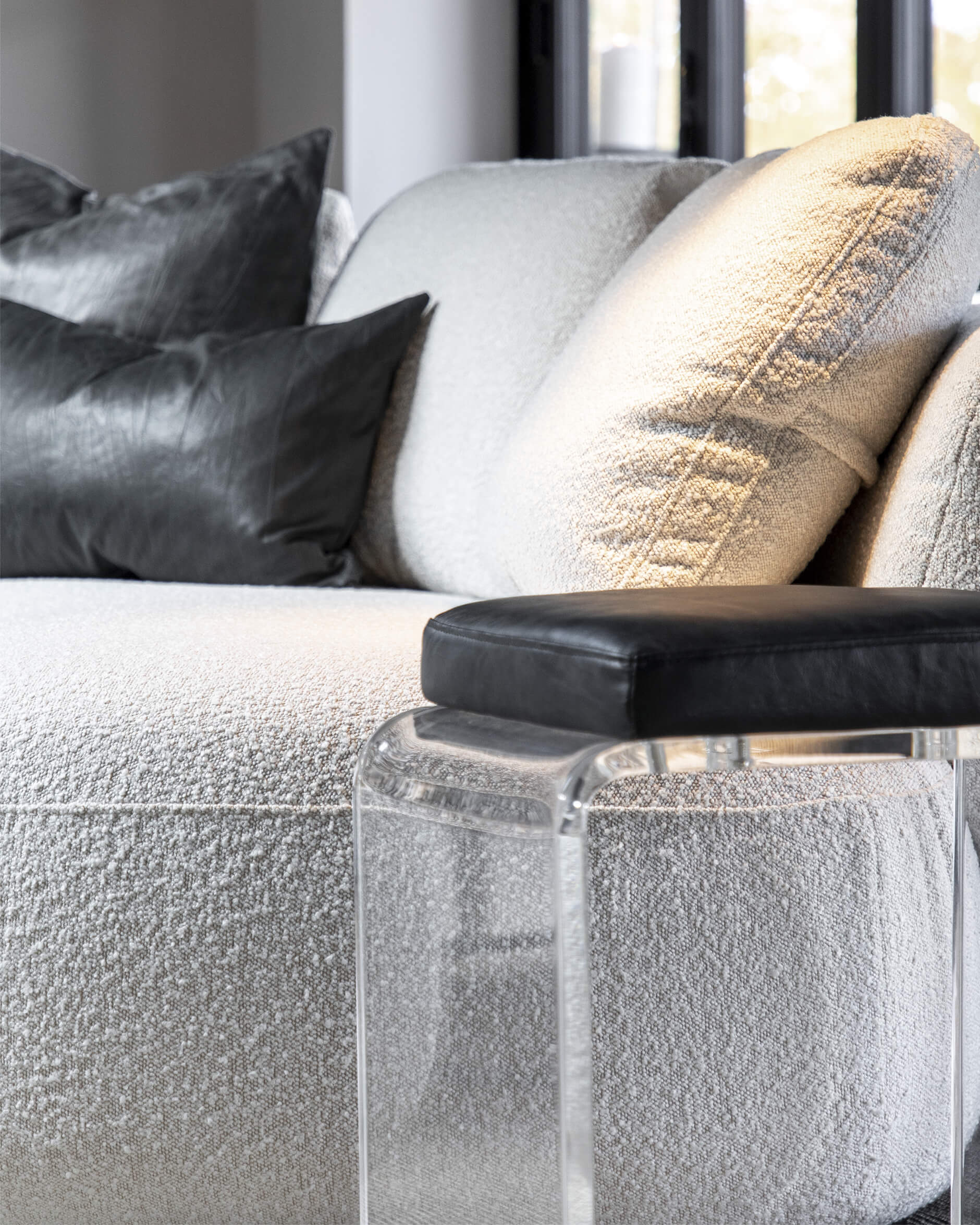 Dixon Module Right Bouclé Cream 2-seater