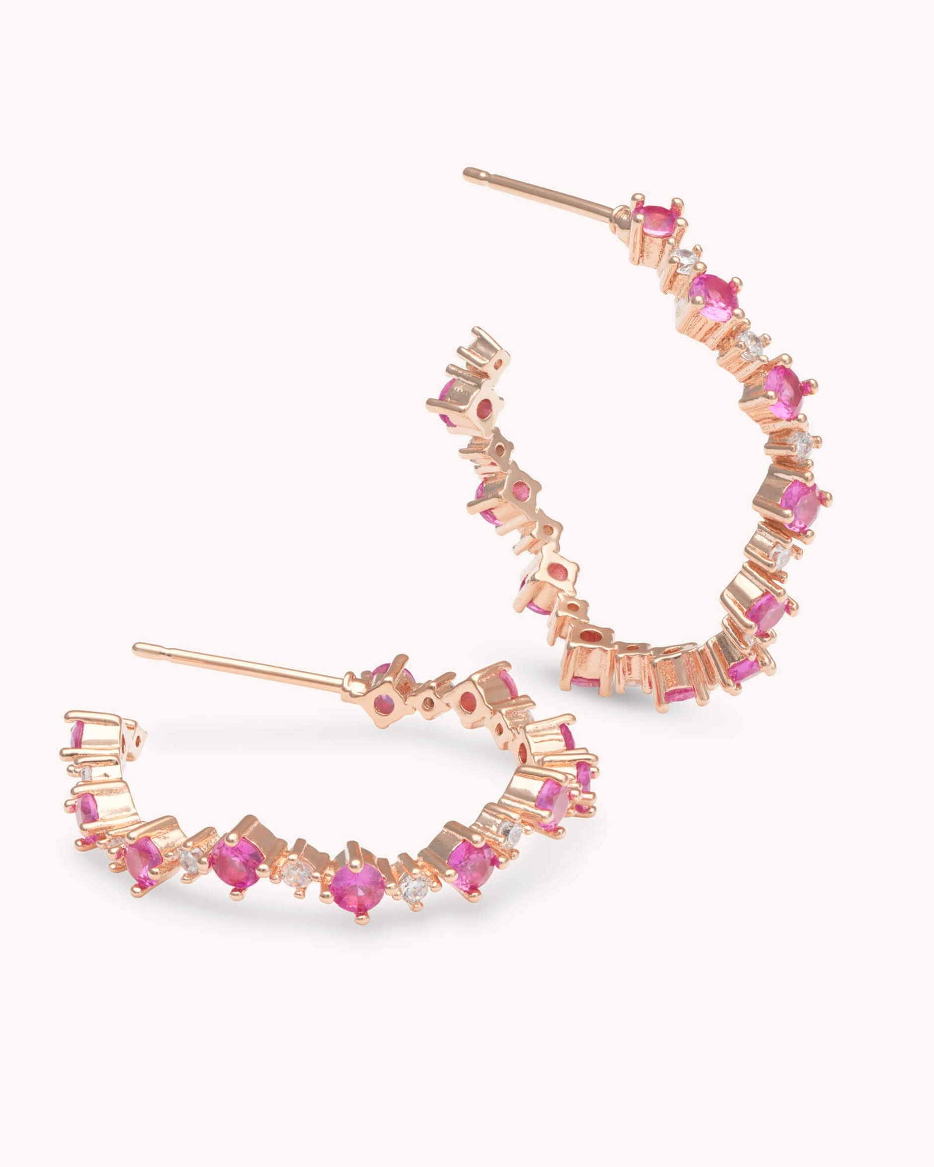 Capella Hoops Earrings Pink Ruby