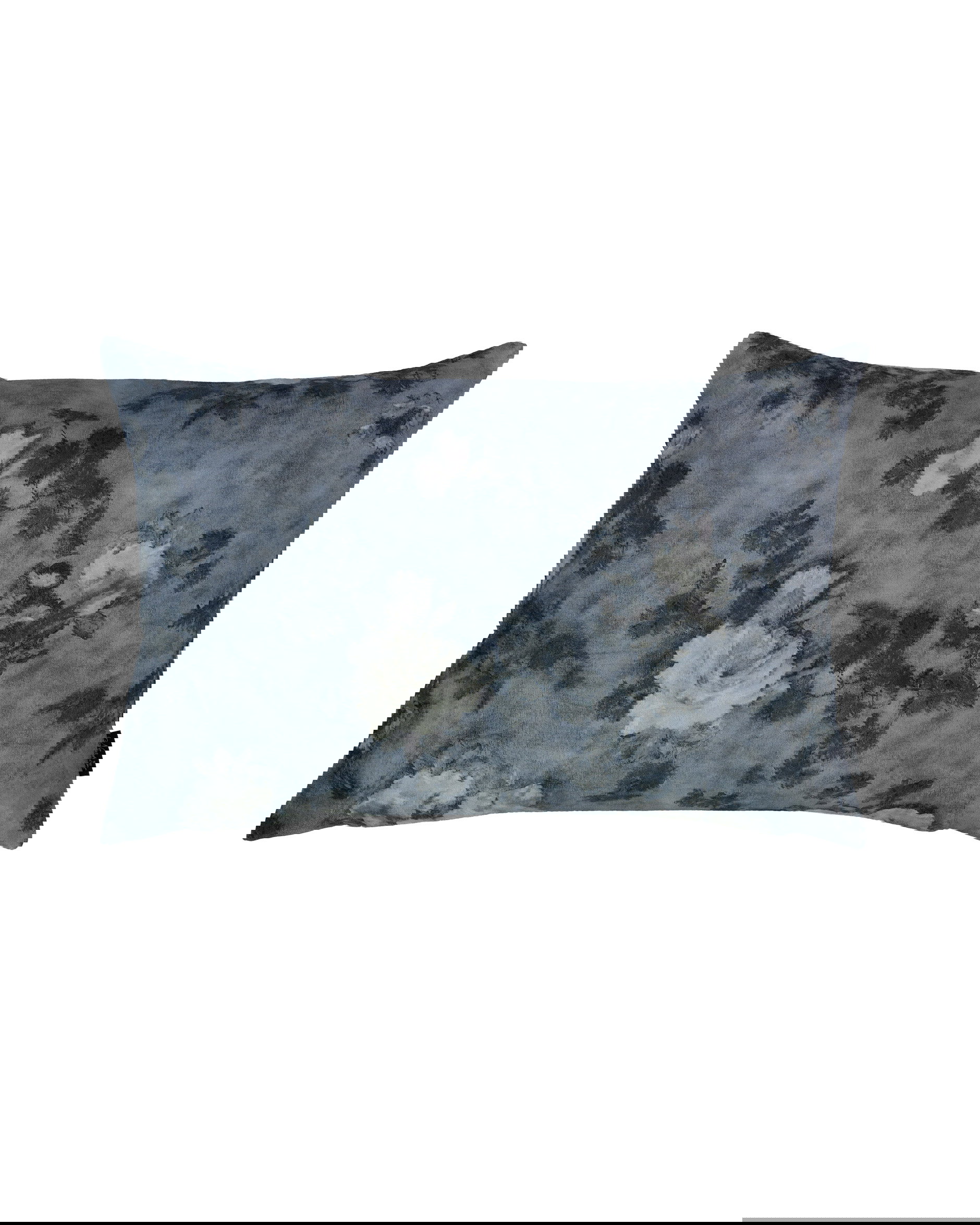 Impasto Floral Denim Cushion Cover - Blue