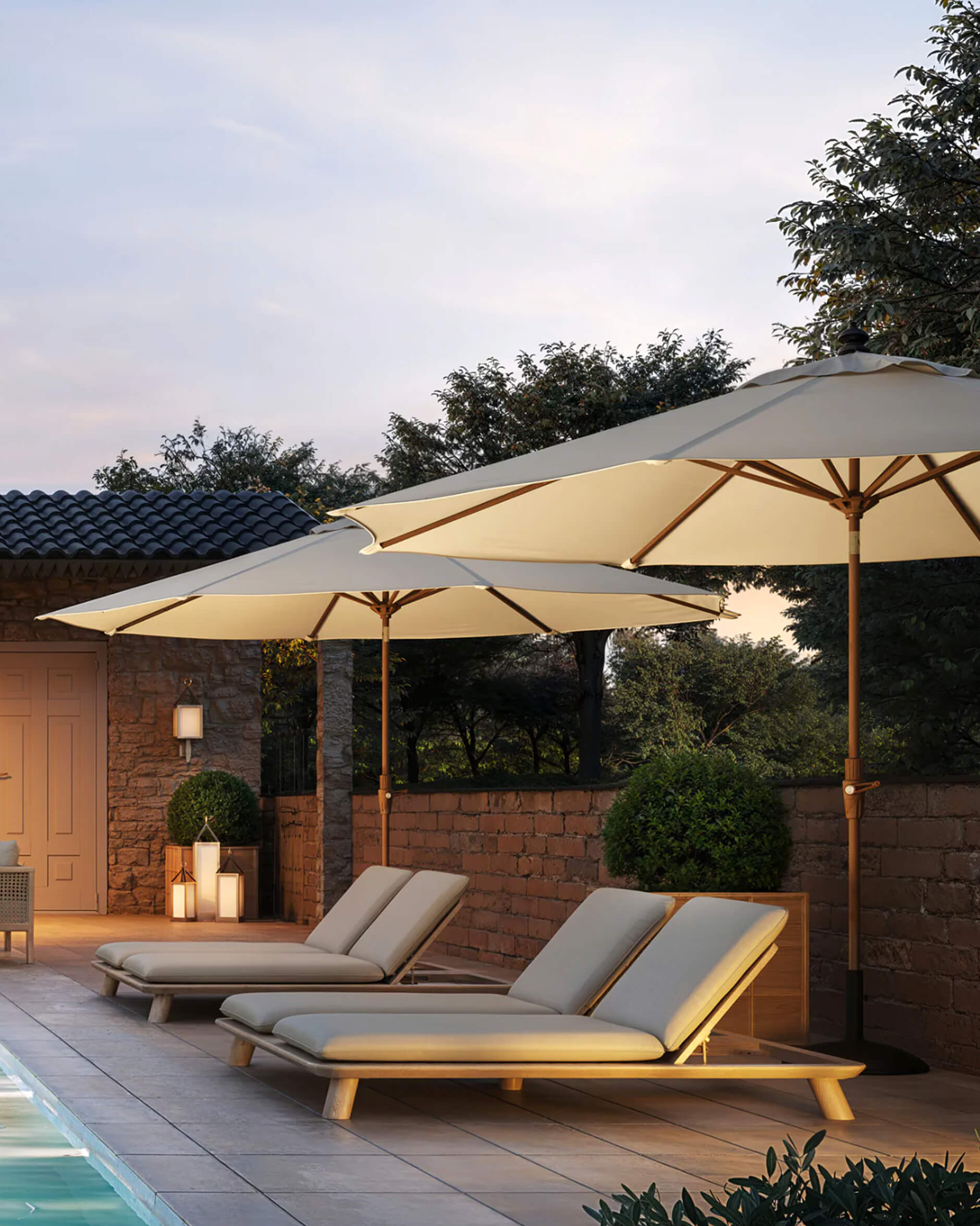 Weston solsäng dubbel viola sand