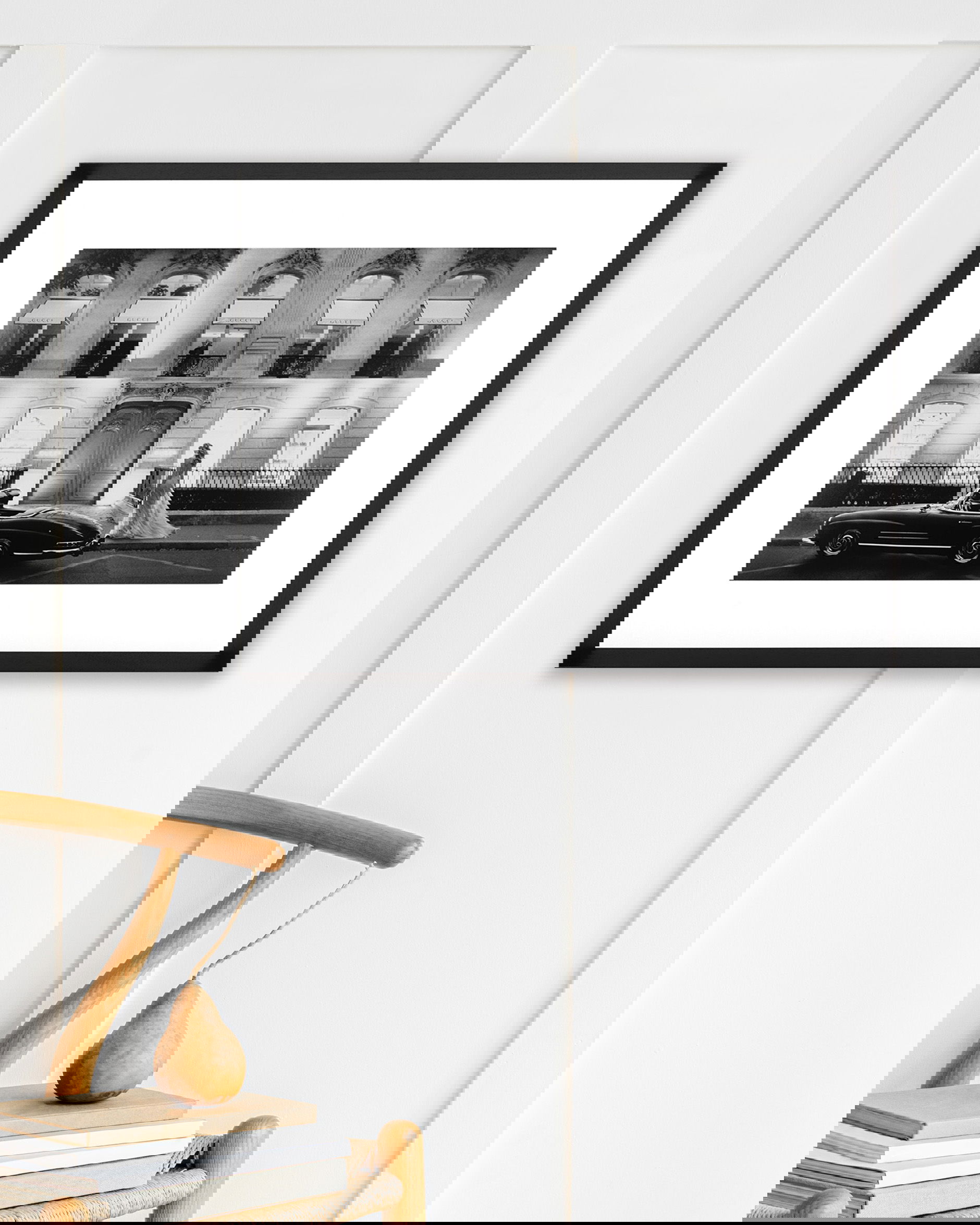 Mercedes in front of the store