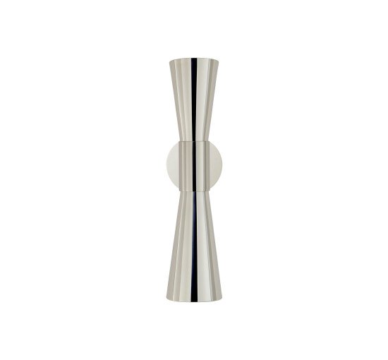 Polished Nickel - Clarkson Narrow Sconce Antique Brass and Black Medium