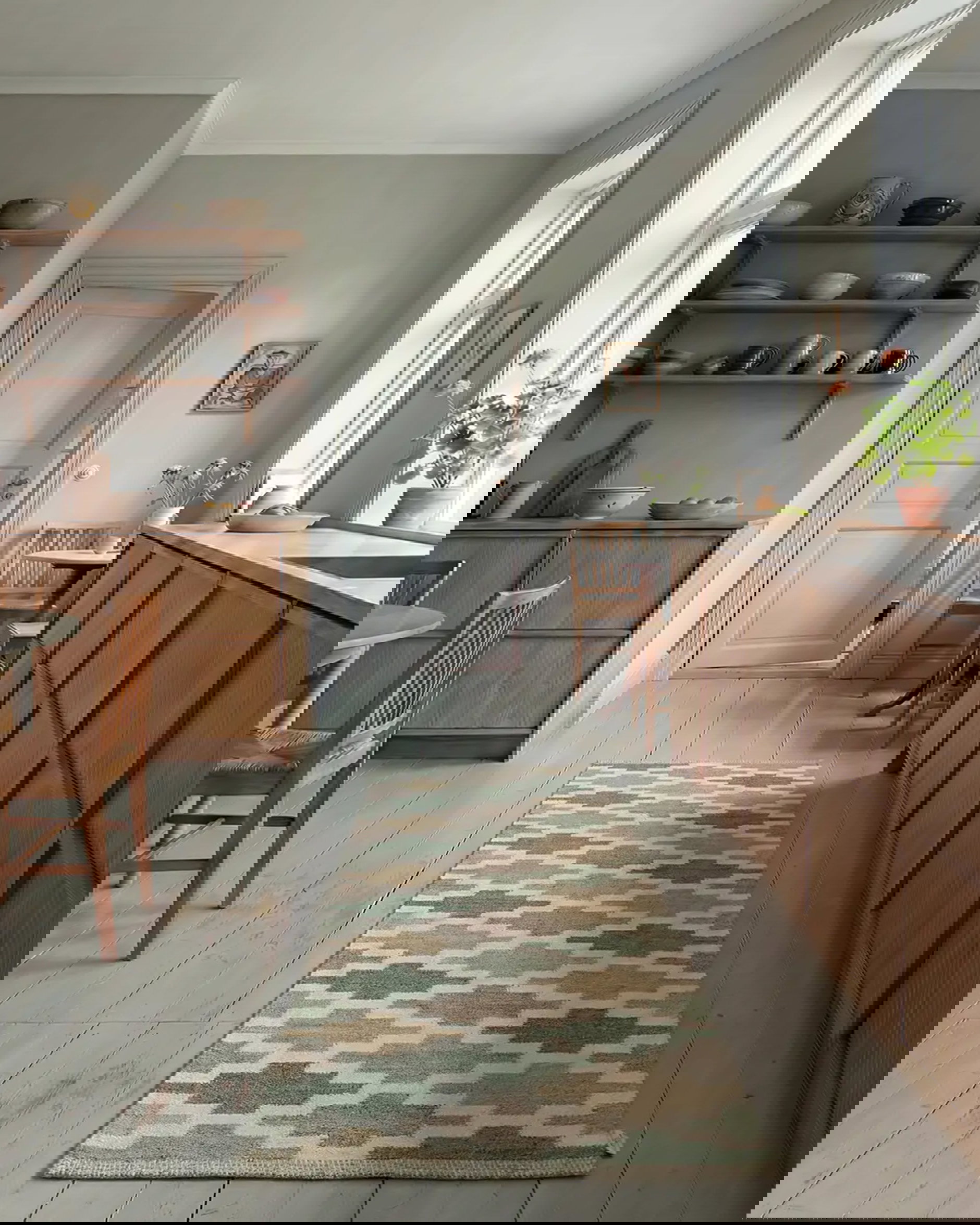 Teppich Korsnäs grünbeige