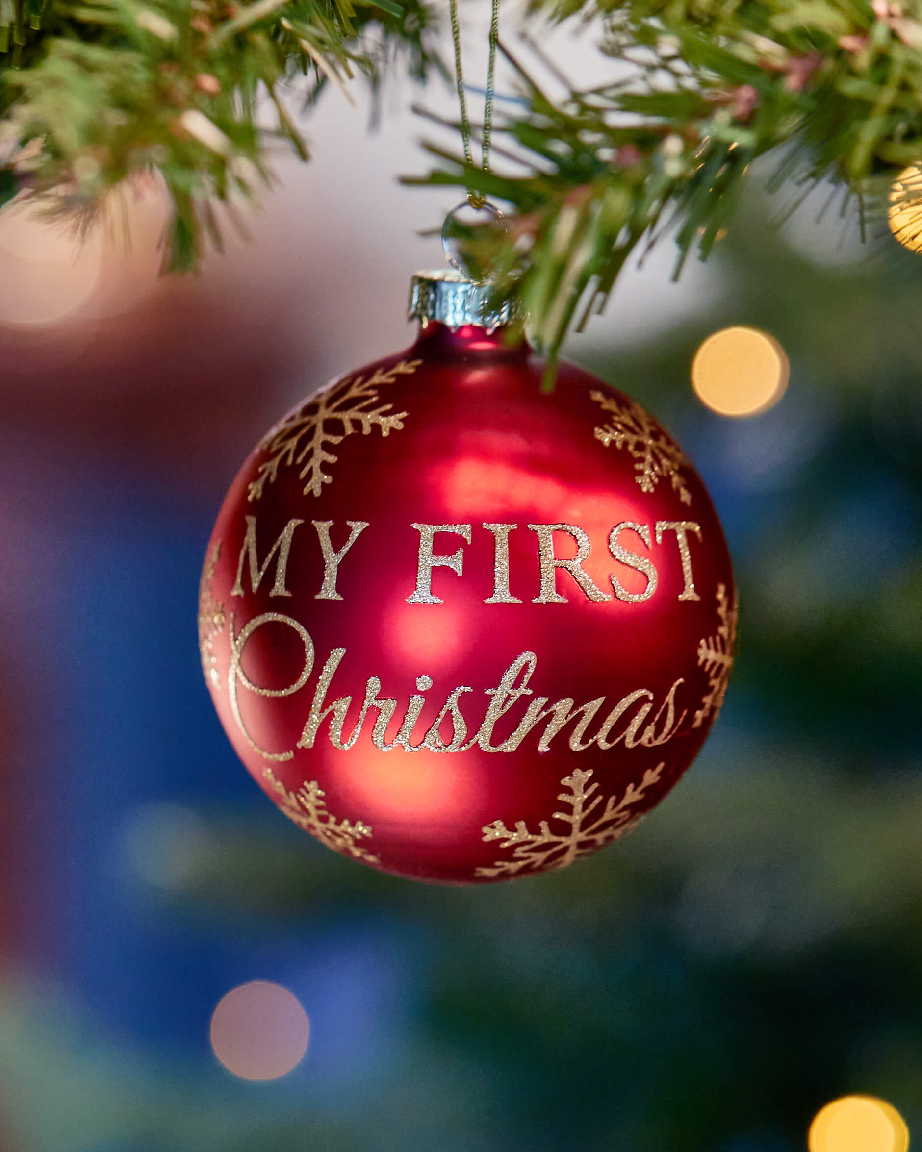 My First Christmas Weihnachtskugel rot 8cm