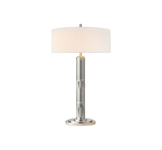 Polished Nickel - Longacre Tall Table Lamp Antique Brass