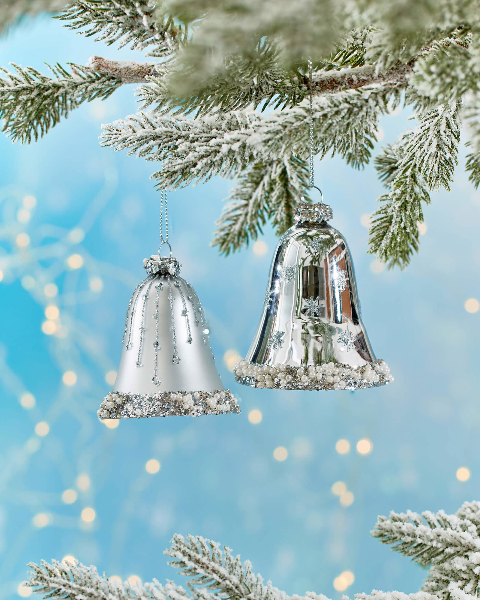 silver bell christmas tree ornaments