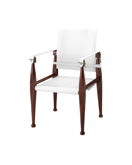 bridle stol läder vit