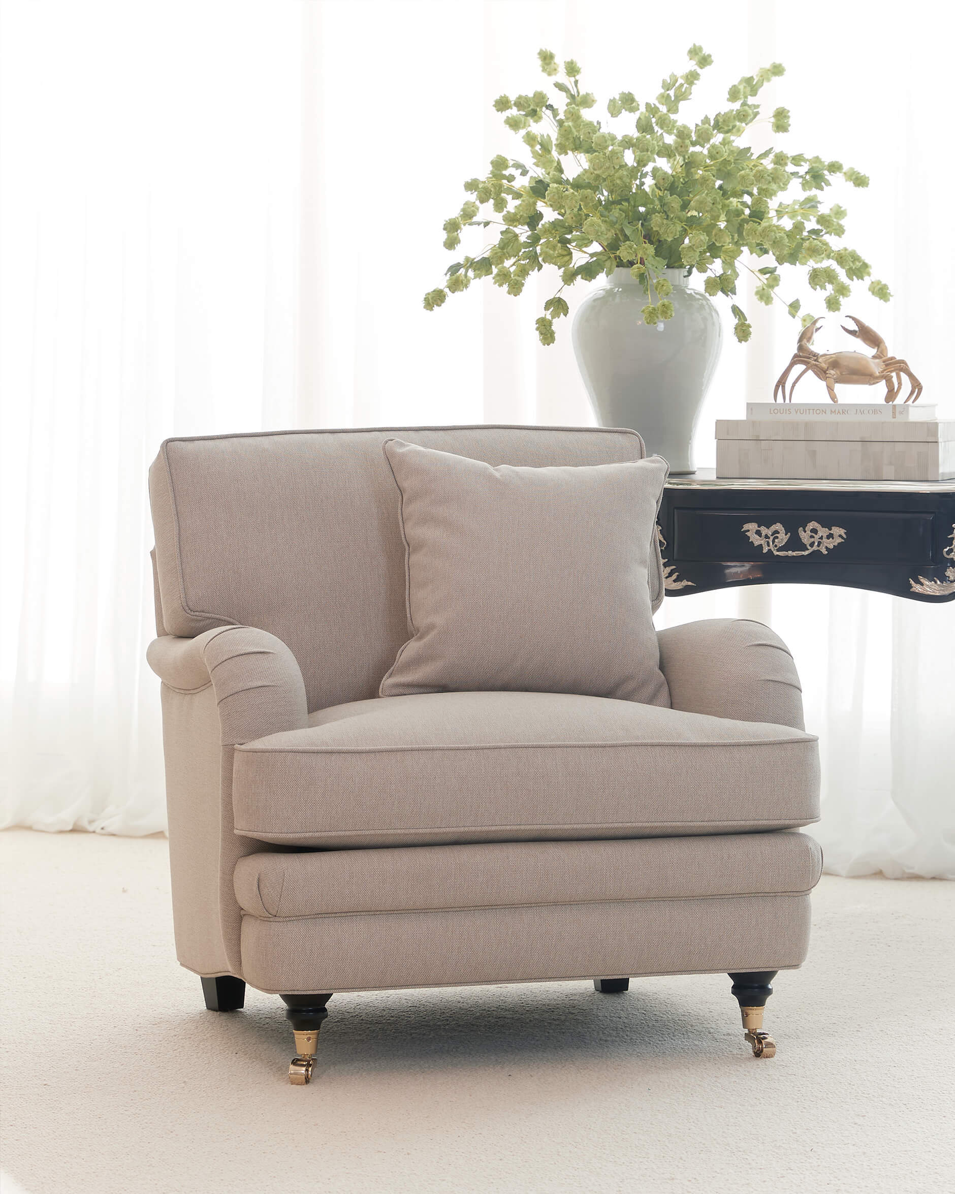 Krabba dekoration antik mässing