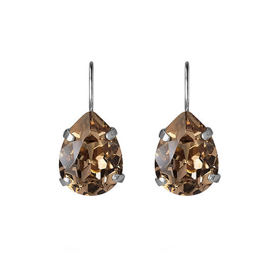 null - Mini Drop Clasp earrings crystal rhodium