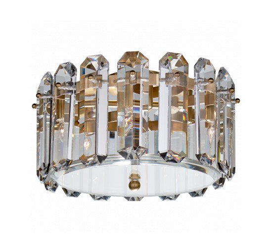 Crystal/Antique Brass - Bonnington plafond nickel/crystal