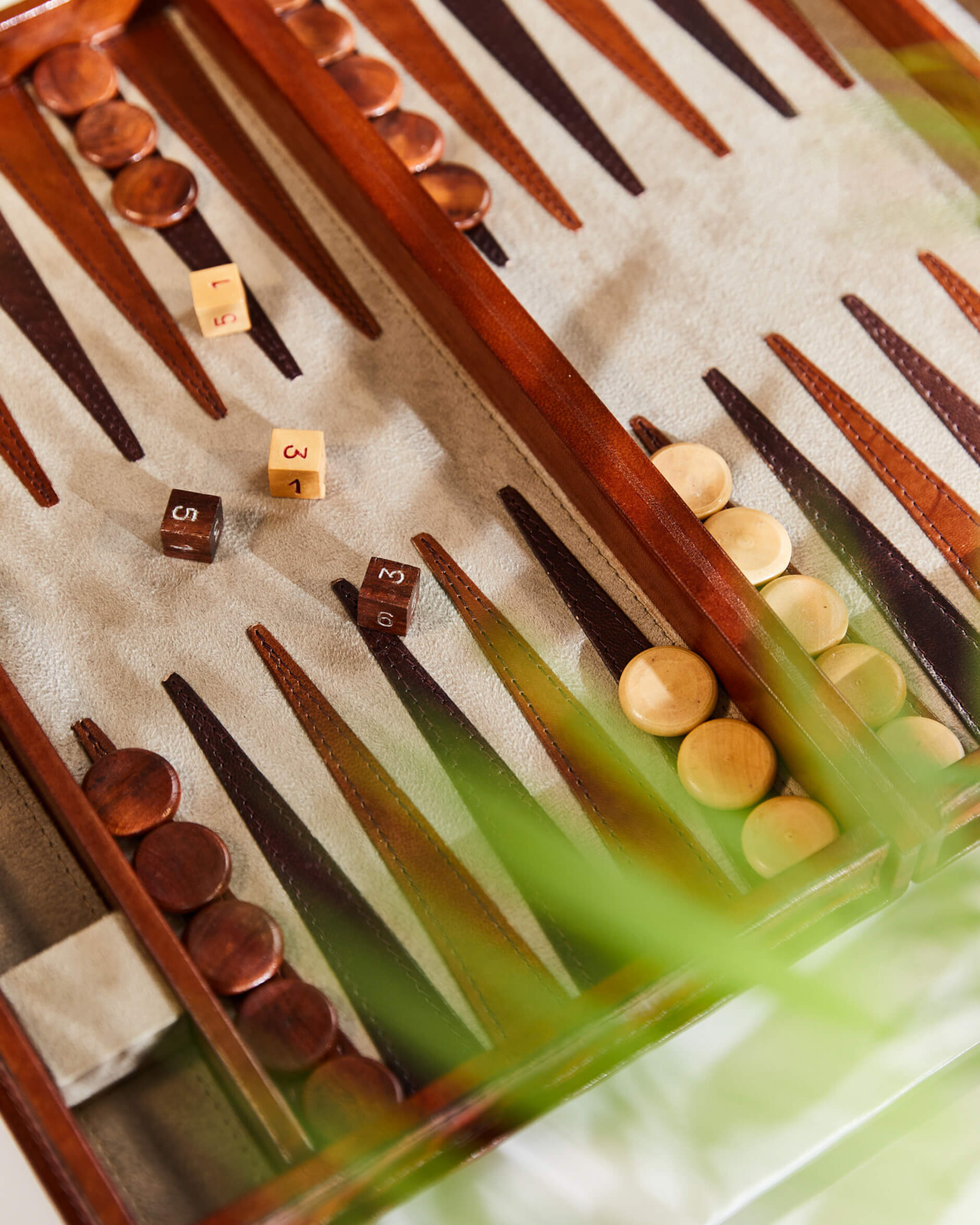 Kensington backgammon läder