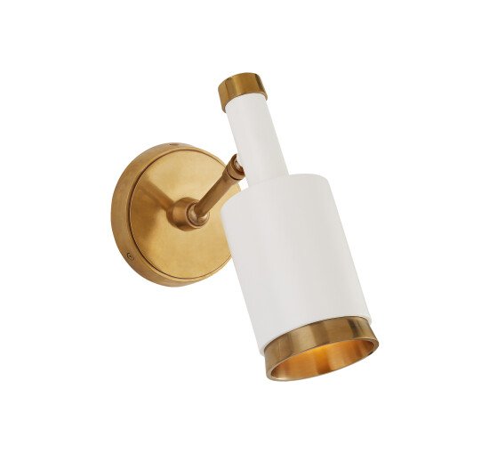 Hand-Rubbed Antique Brass/Matte White - Anders Articulating Wall Light Antique Nickel and Bronze Small