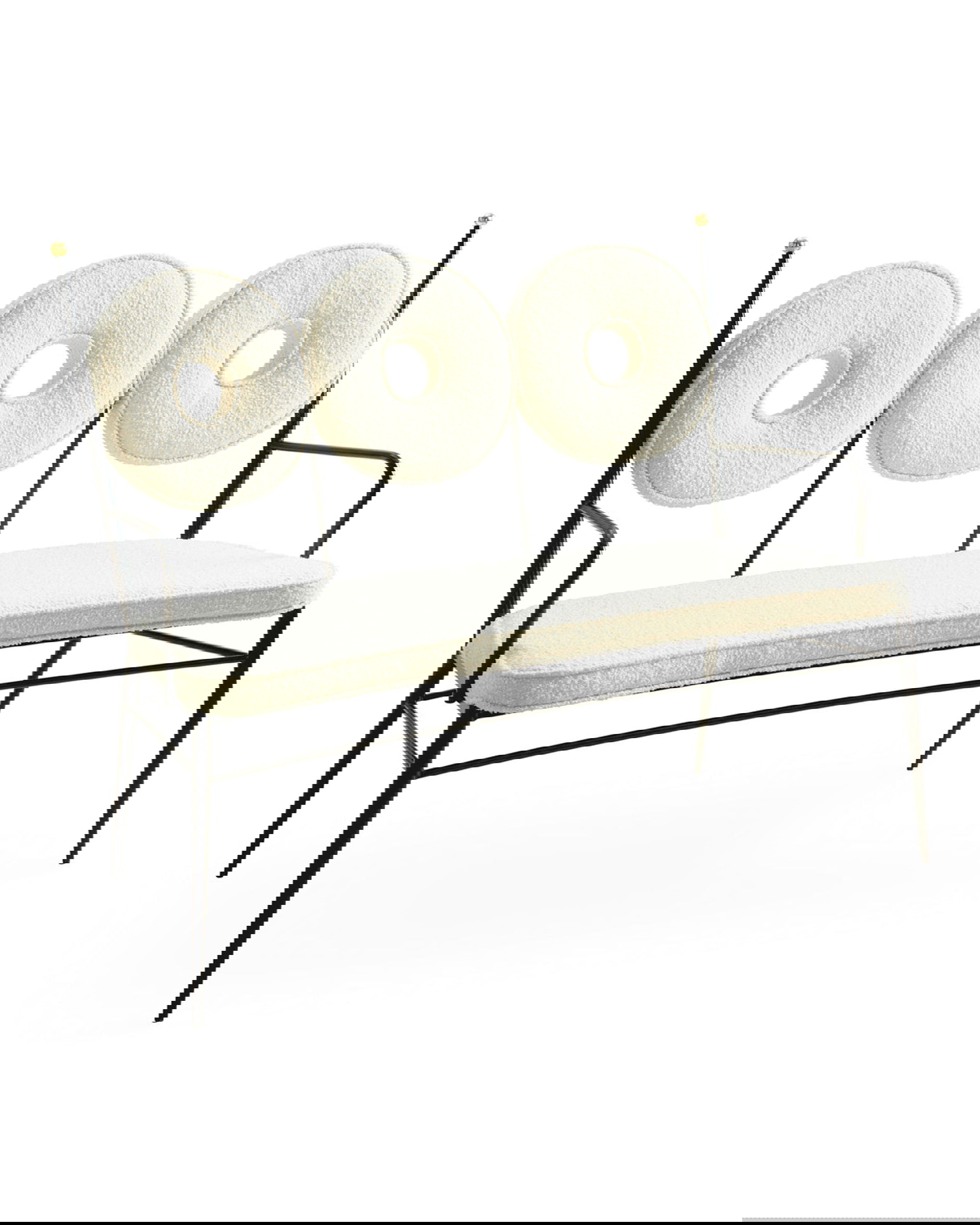 Rondo bänk bouclé white