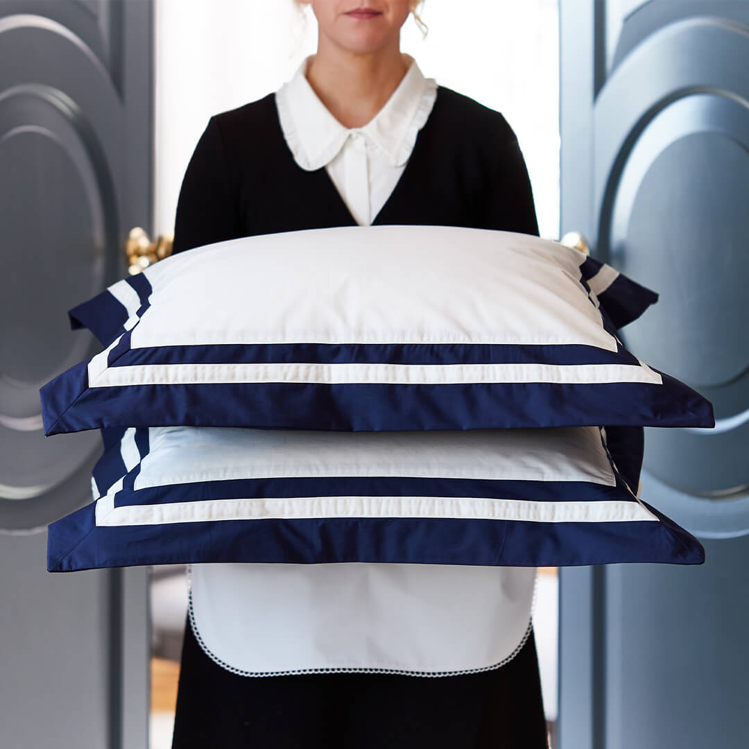 Belgravia örngott vit/blå