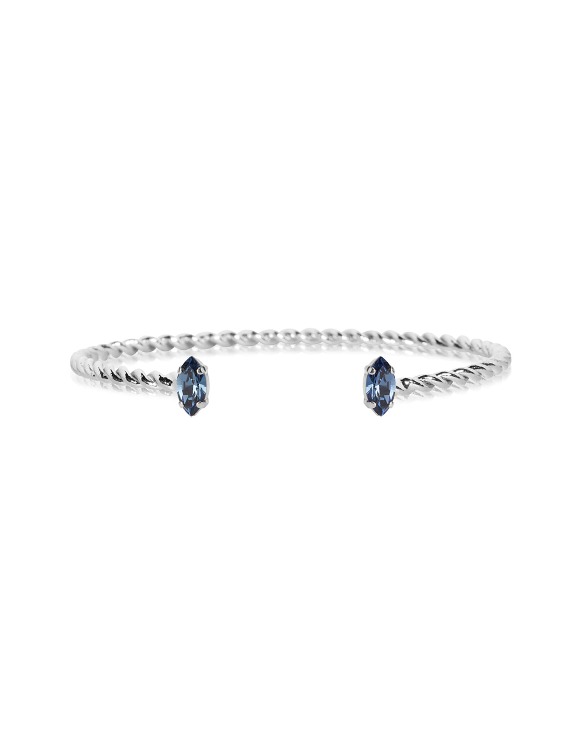 Petite Navette Bracelet Denim Blue Rhodium