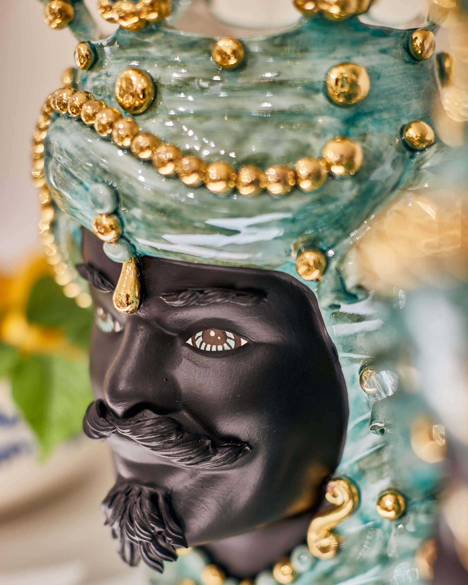 Testa di Moro uomo svart/turkos