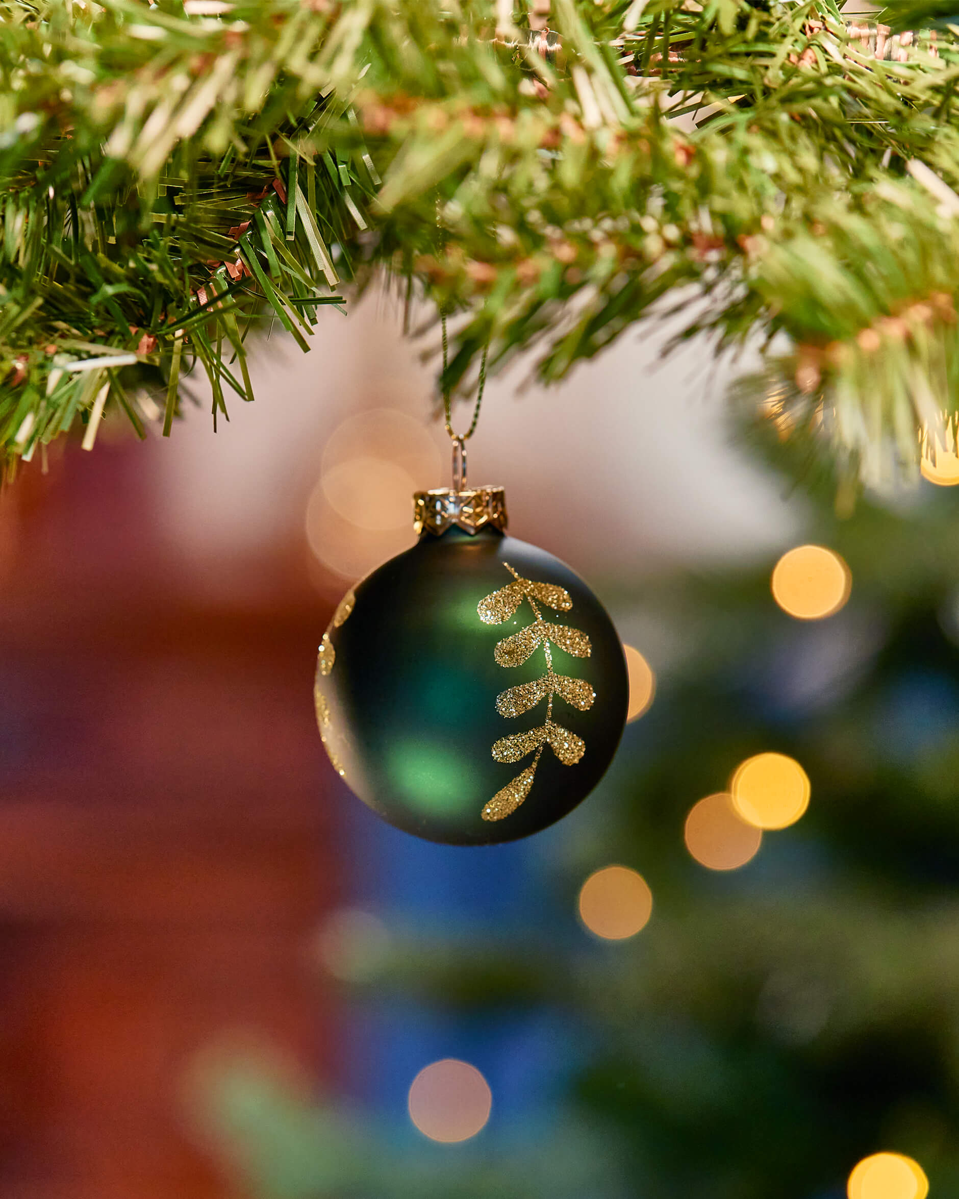 Agnes-joulupallo, vihreä/kulta 6cm 4 kpl