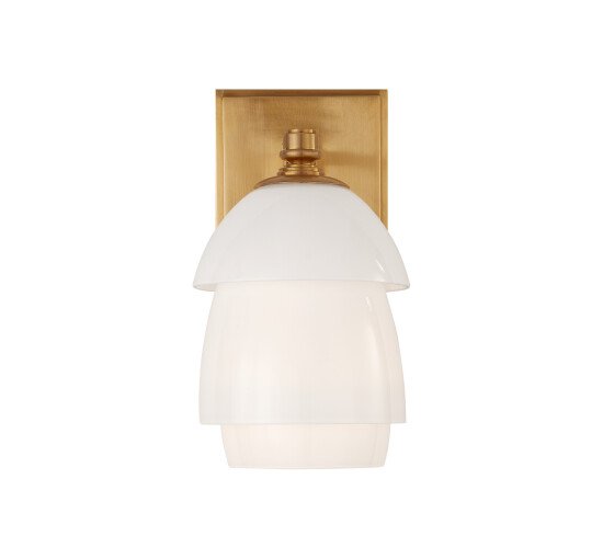null - Whitman Sconce Antique Brass/White Small