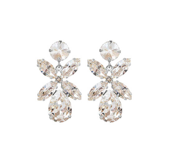 Rhodium - Dione Earrings Crystal