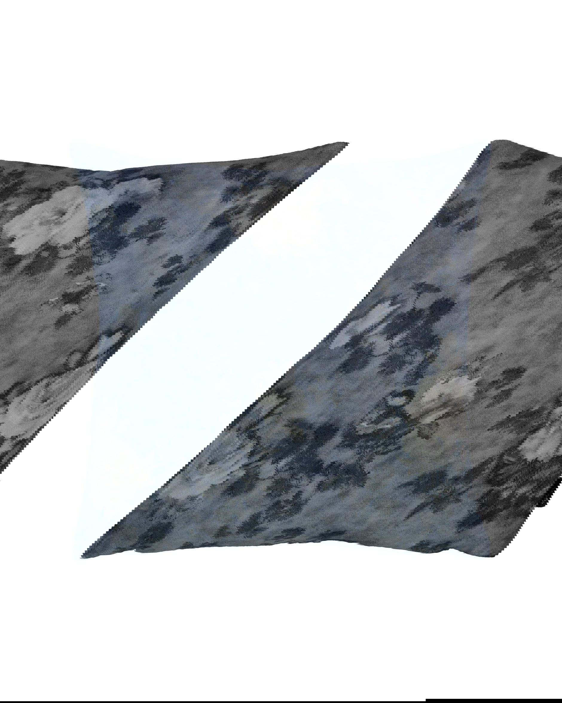 Impasto Floral Denim Cushion Cover - Blue