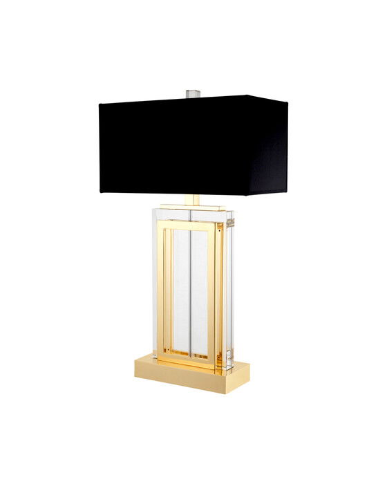 Arlington Bordslampa crystal/gold black shade
