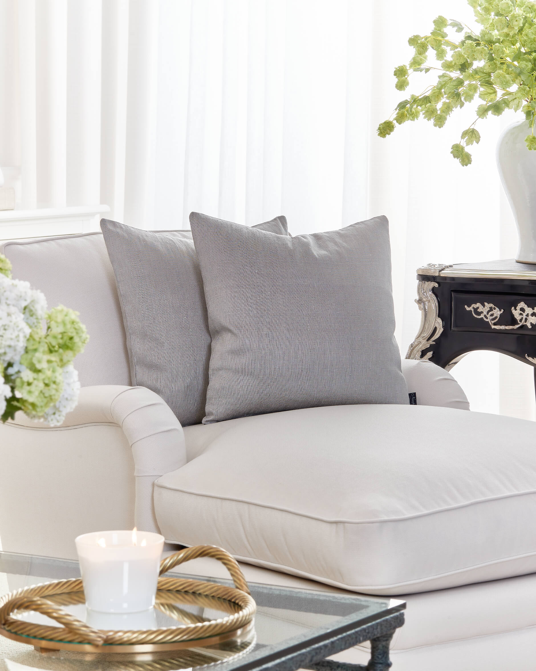 Kendari kuddfodral silvergrå