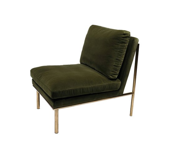 Messing - April lounge chair amazon green / brass