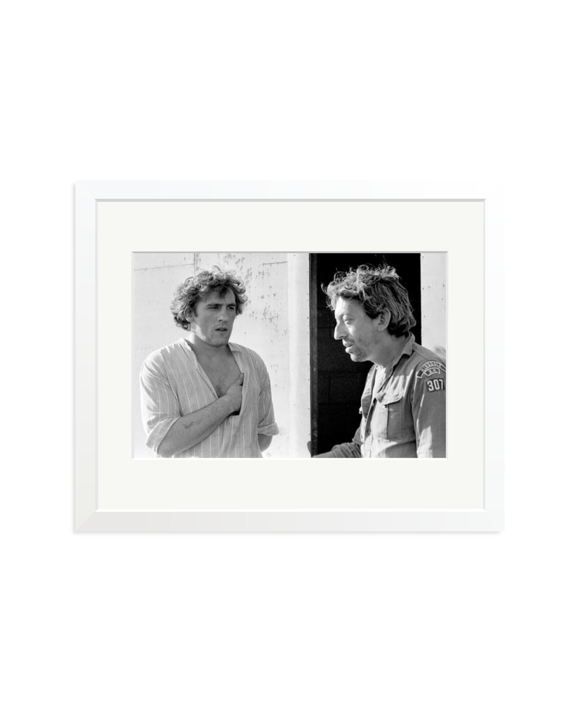 Gerard Depardieu and Serge Gainsbourg White / Medium