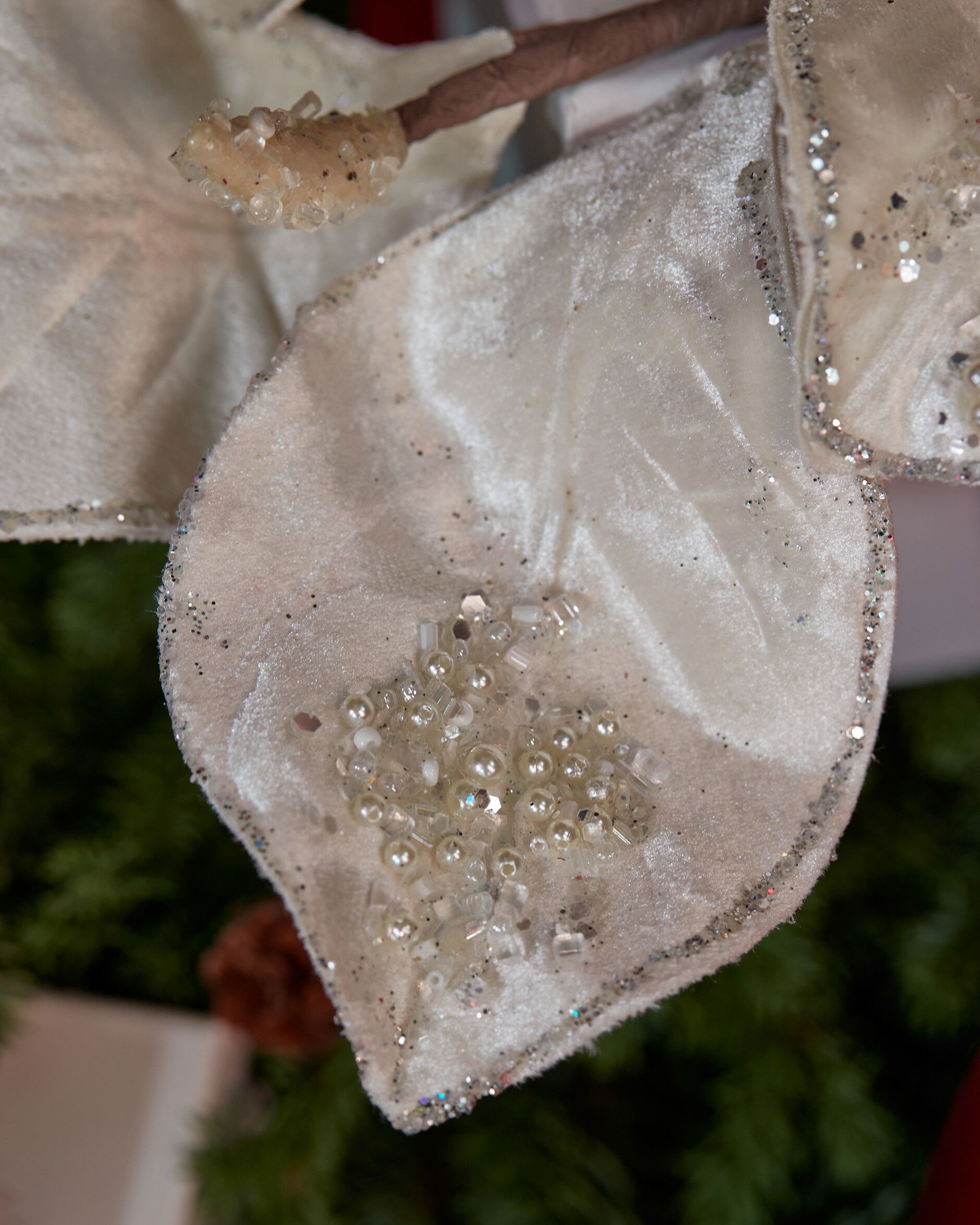 Magnolia Leaves Decorative Branch White