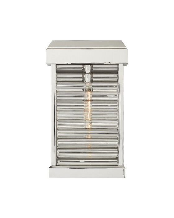 Dunmore Curved Glass Louver vägglampa nickel