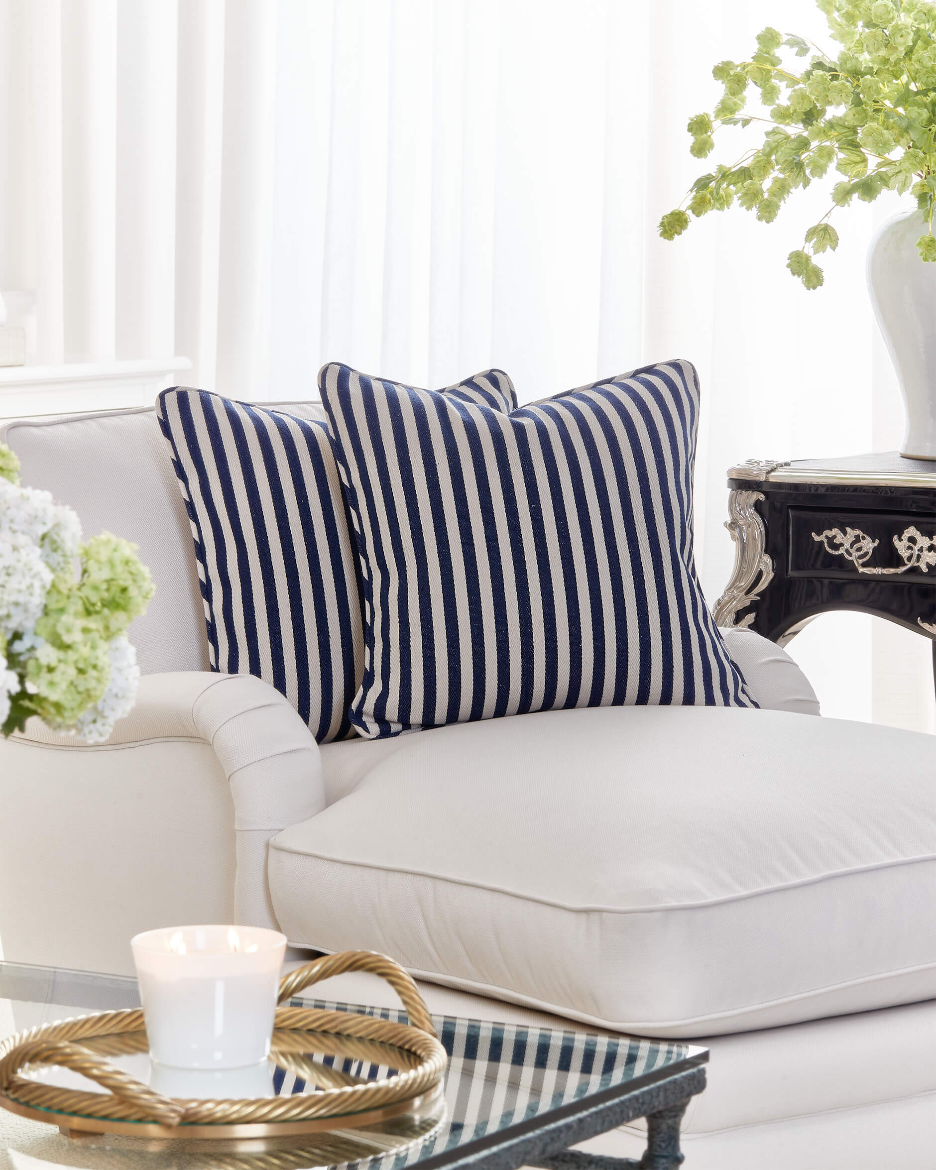 Gillian kuddfodral blå/vit