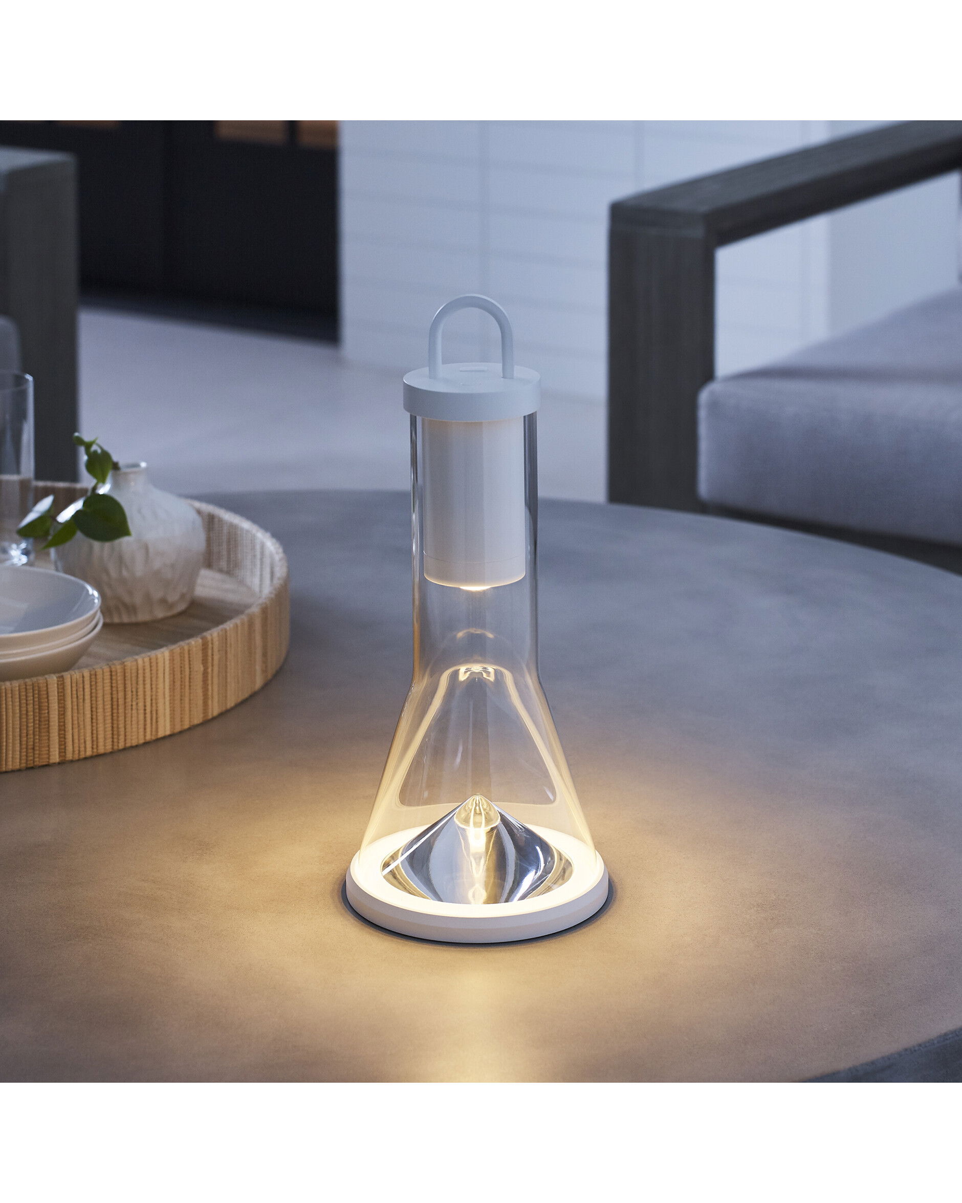 Kandella bordslampa uppladdningsbar vit