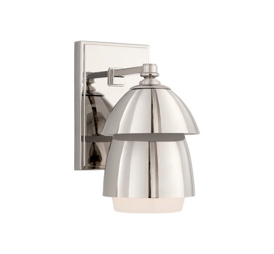 Polished Nickel - Whitman Sconce Bronze/White Small