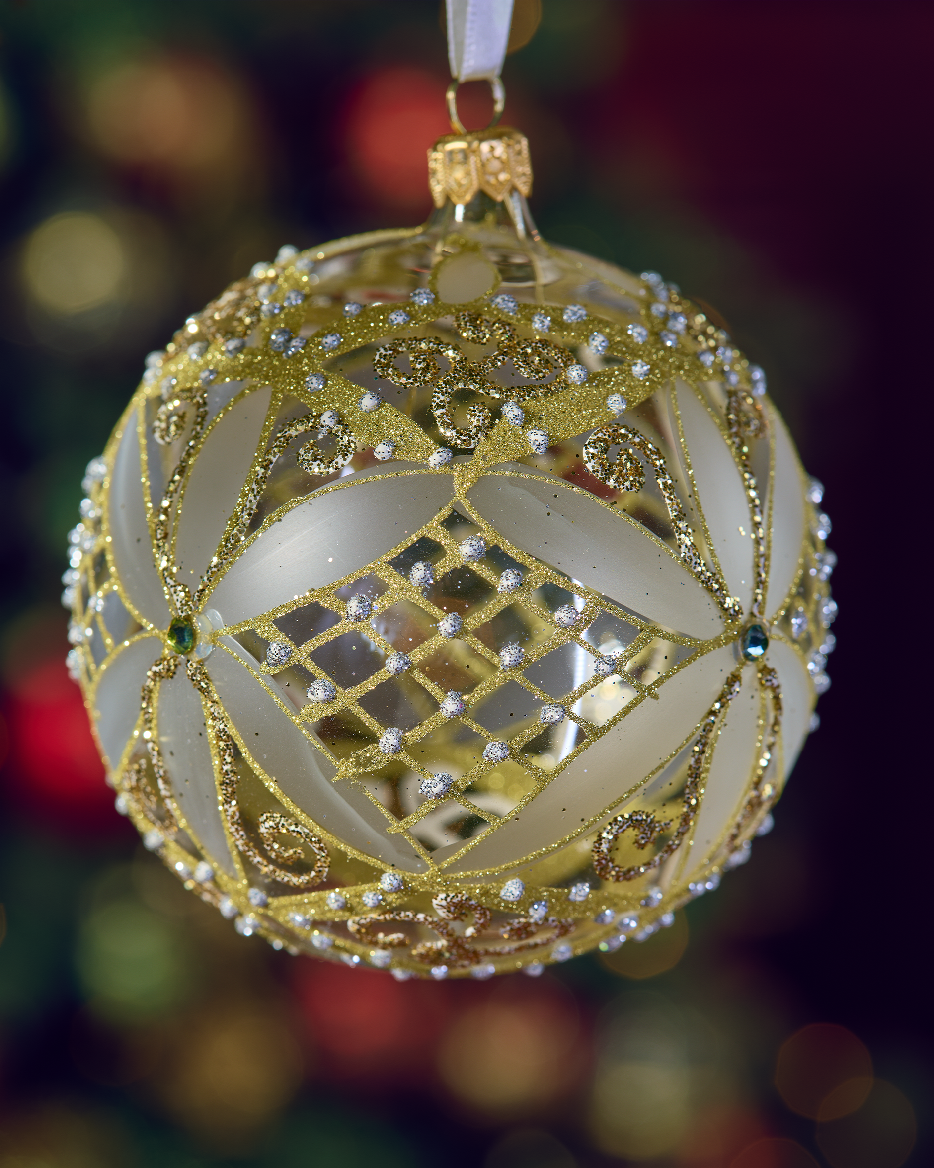 Lux Oriana julekule i klart glass/gull