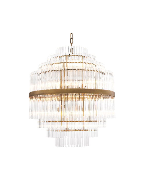 East kristallkrona antik mässing