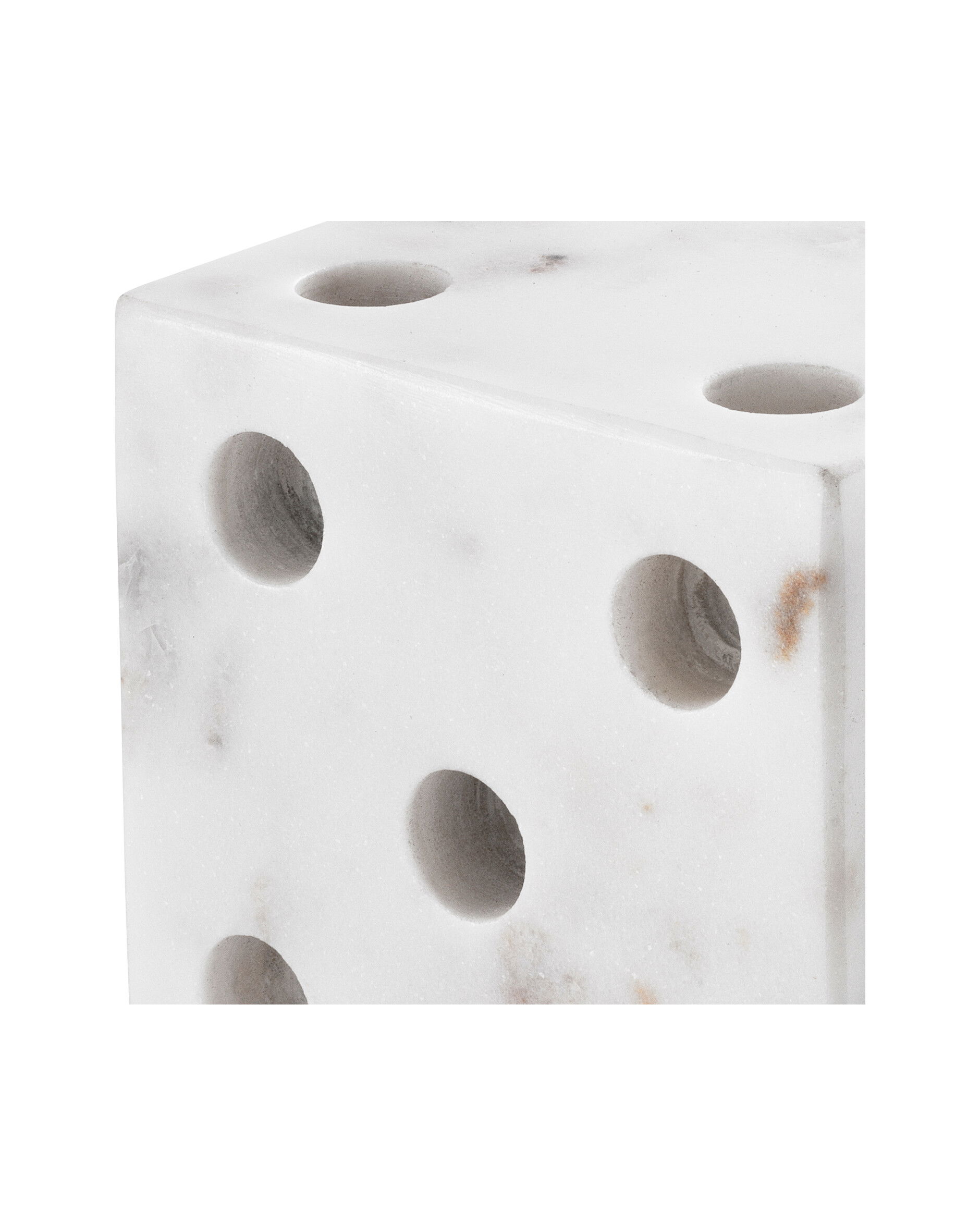 Visa dice decoration white marble set of 2