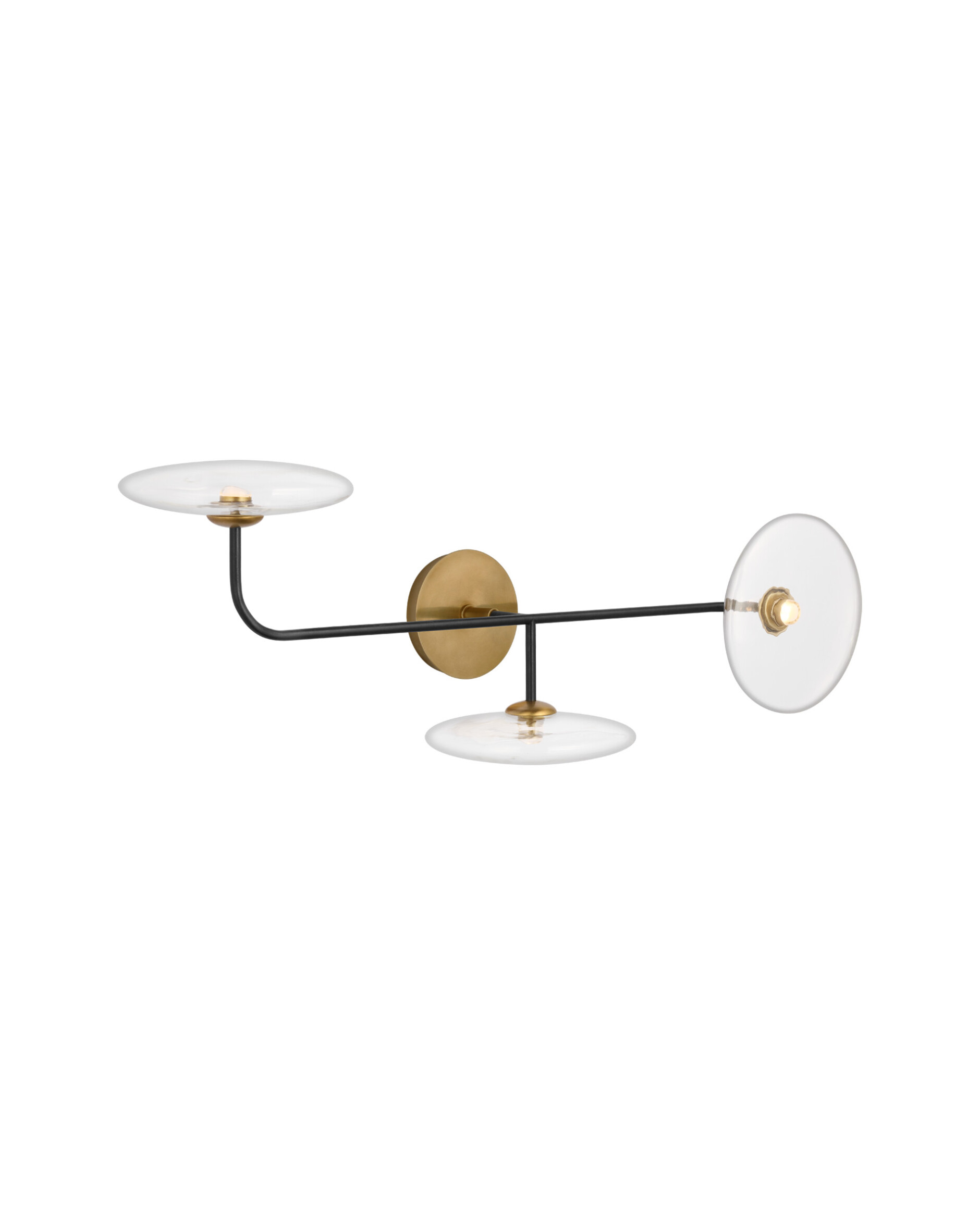 Calvino Arched Sconce Black and Antique Brass